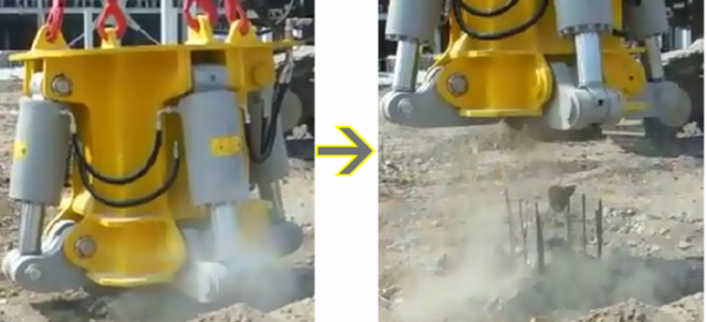 Pile Cutter In Action